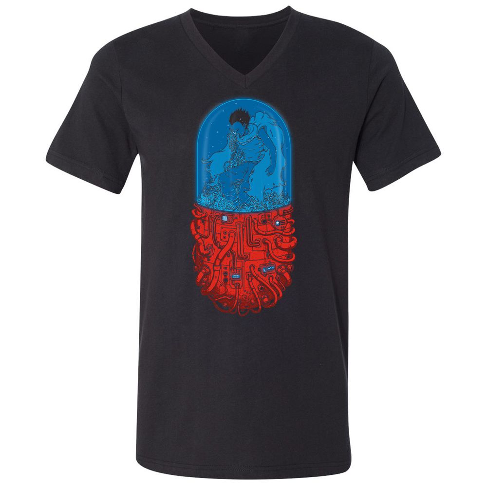 Unisex V-Neck T-Shirt - M3G8DWDT - Black - 1