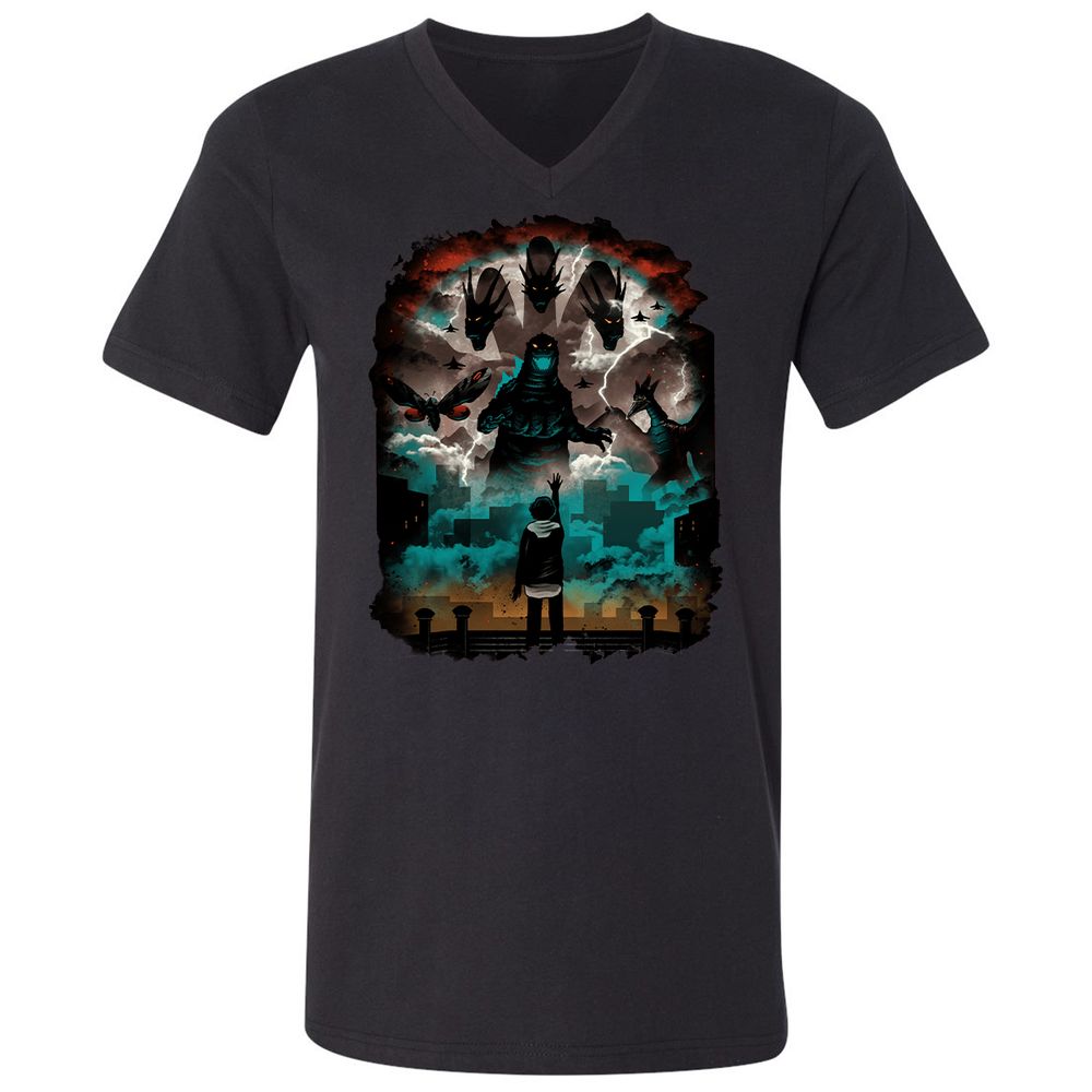 Unisex V-Neck T-Shirt - EYG1DP3Z - Black - 1