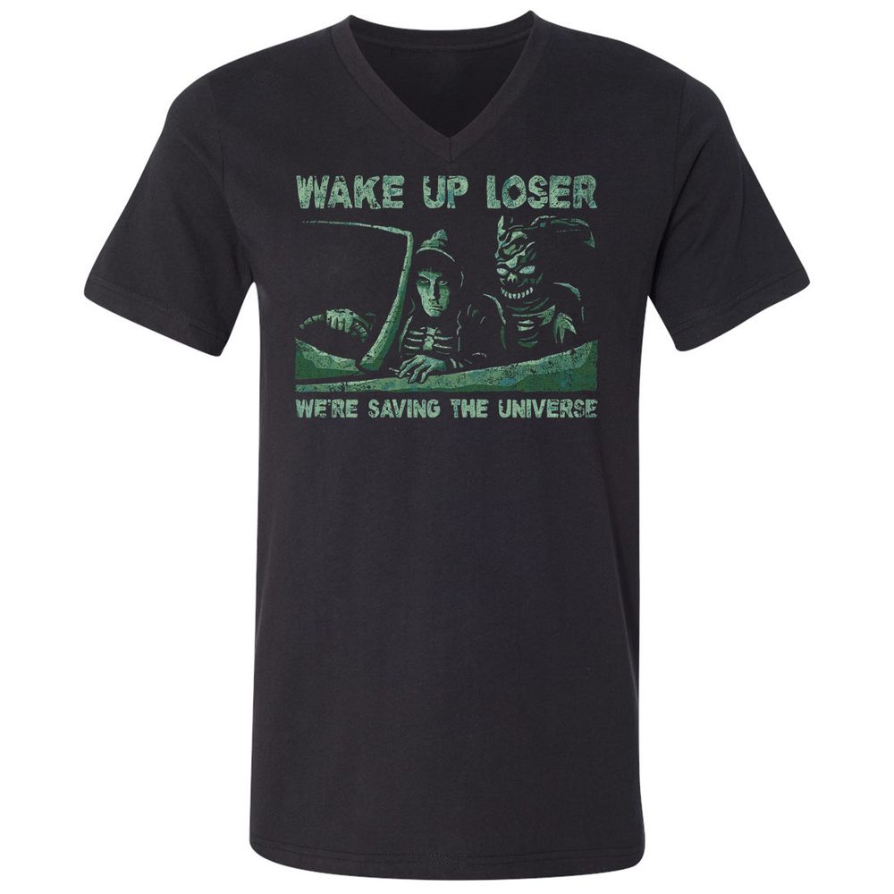 Unisex V-Neck T-Shirt - BUMP5UDE - Black - 1