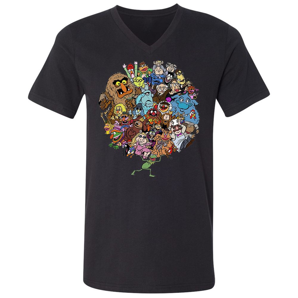 Unisex V-Neck T-Shirt - U7UZCHYK - Black - 1