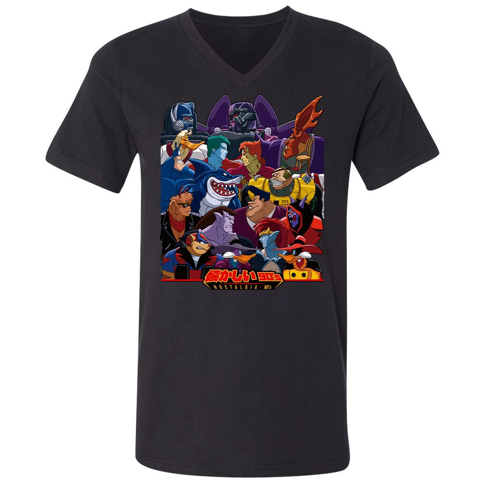 Unisex V-Neck T-Shirt - L3295ZJW - Black - 1