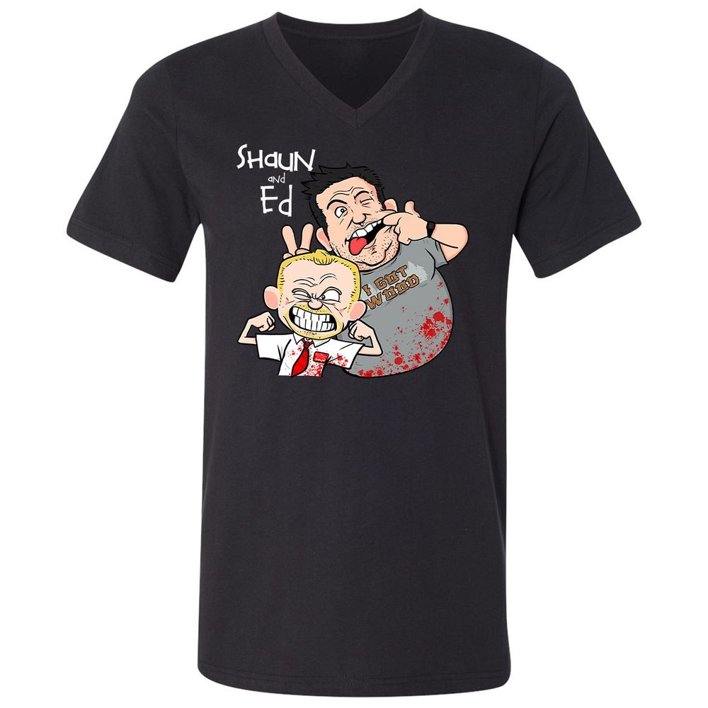 Unisex V-Neck T-Shirt - GMFDQZTN - Black - 1
