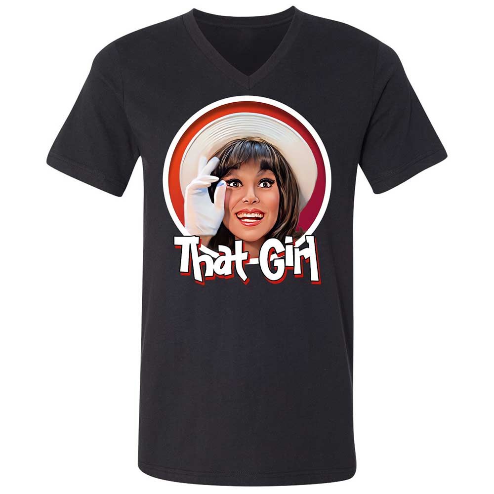 Unisex V-Neck T-Shirt - CRL9XKMP - Black - 1