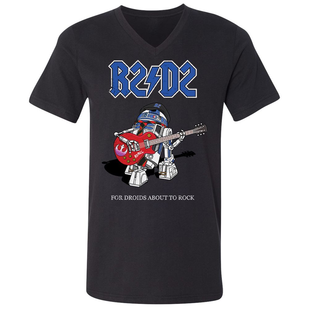 Unisex V-Neck T-Shirt - R6AH9U7V - Black - 1