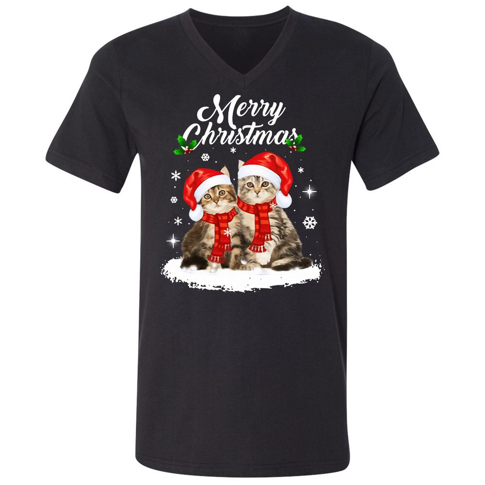 Unisex V-Neck T-Shirt - 7KWZGAJS - Black - 1