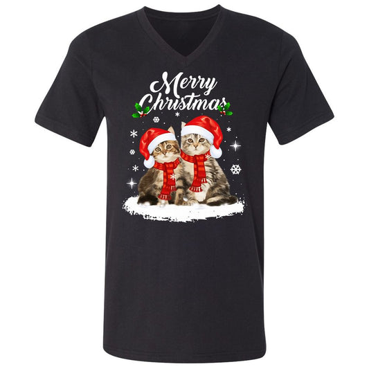 Unisex V-Neck T-Shirt - 7KWZGAJS - Black - 1