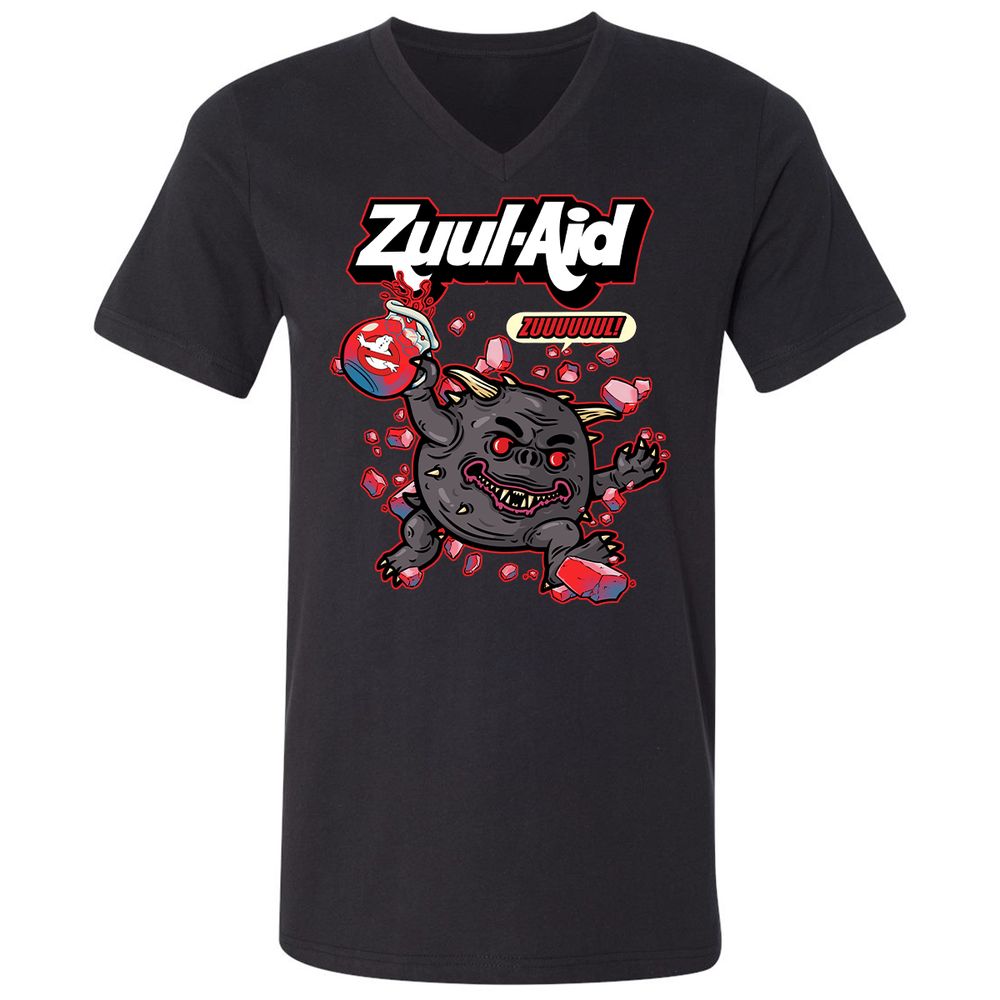 Unisex V-Neck T-Shirt - 5APV7HMY - Black - 1