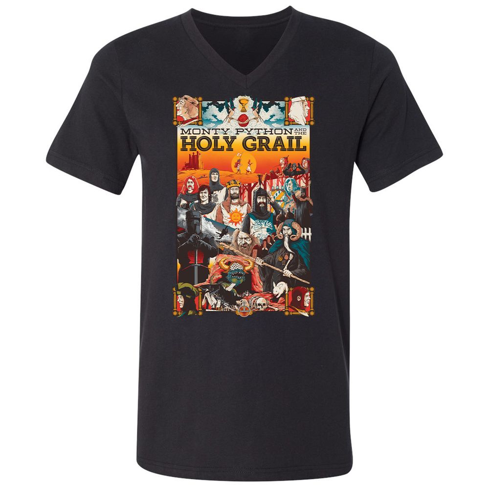 Unisex V-Neck T-Shirt - T2ZG7227 - Black - 1