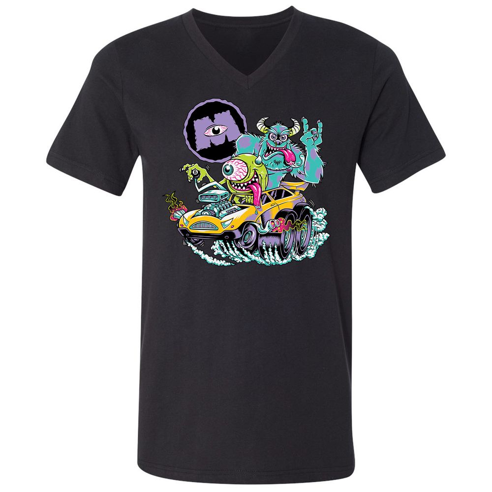 Unisex V-Neck T-Shirt - 3Q33CLQ4 - Black - 1