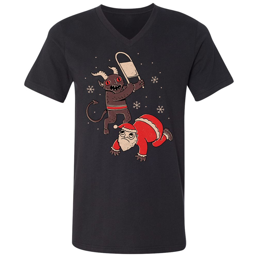 Unisex V-Neck T-Shirt - BXFVMWWF - Black - 1