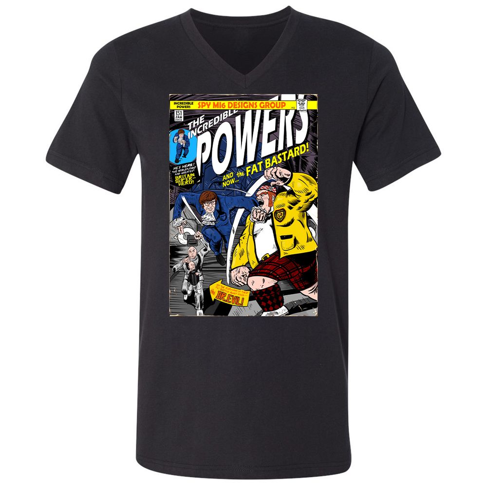 Unisex V-Neck T-Shirt - G4E3GB6M - Black - 1