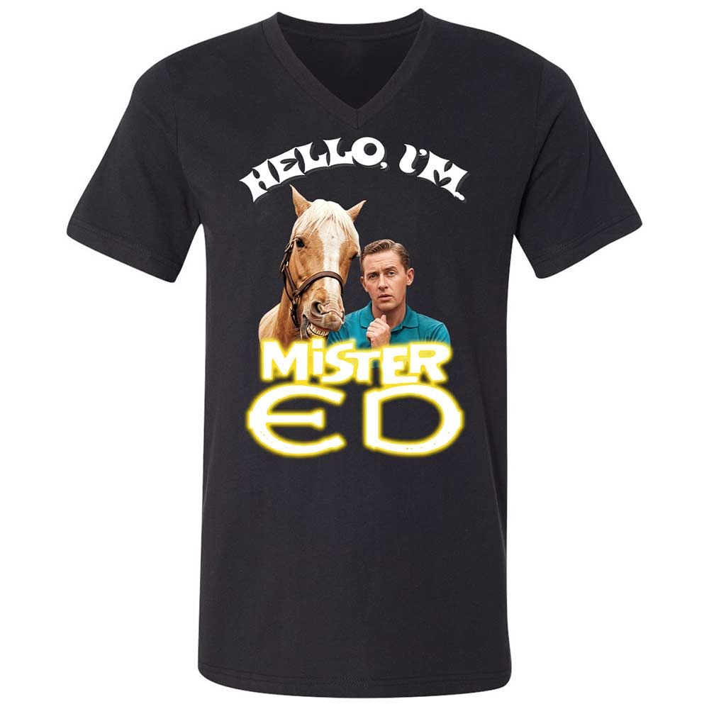 Unisex V-Neck T-Shirt - 95HM1K56 - Black - 1