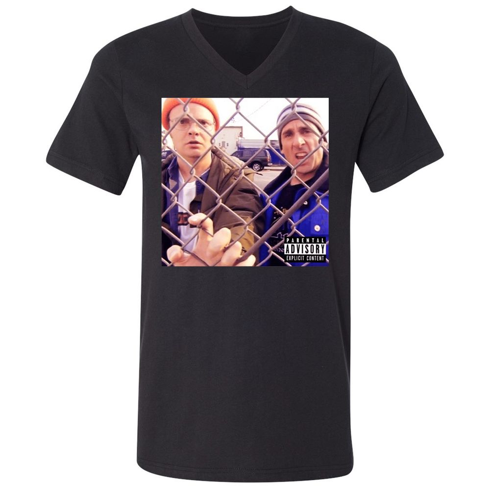 Unisex V-Neck T-Shirt - VU6J4PCP - Black - 1