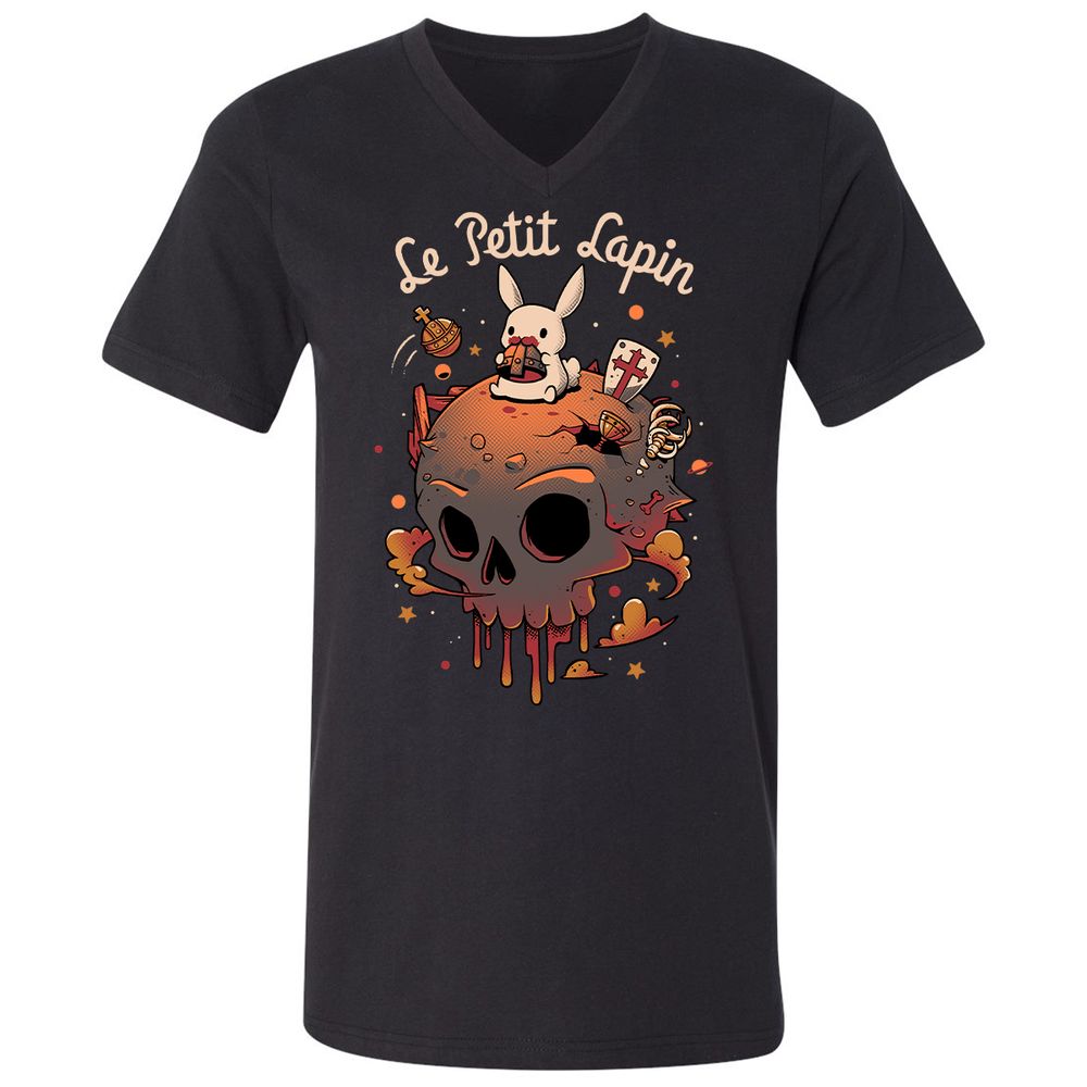 Unisex V-Neck T-Shirt - VDCDRJBV - Black - 1