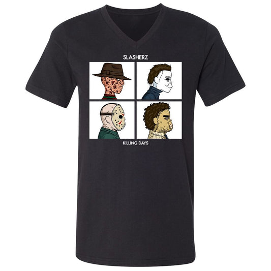 Unisex V-Neck T-Shirt - D9KU5CVK - Black - 1