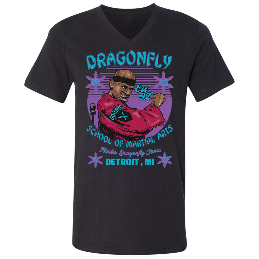 Unisex V-Neck T-Shirt - DVA386JC - Black - 1