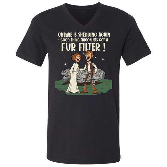 Unisex V-Neck T-Shirt - K36L2C8H - Black - 1