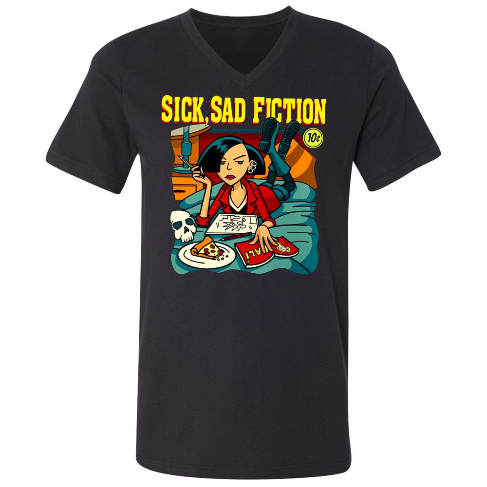 Unisex V-Neck T-Shirt - KGK8A276 - Black - 1