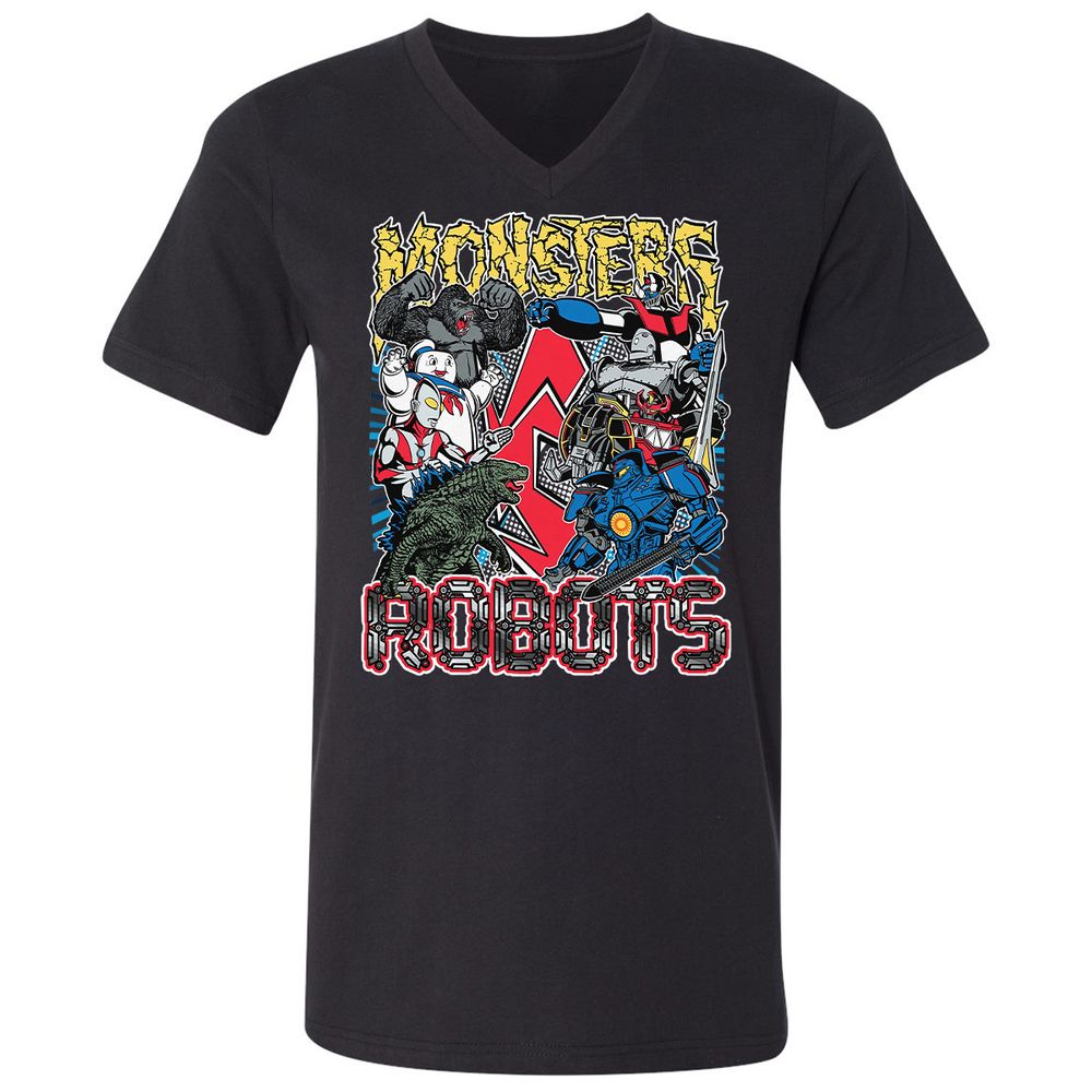 Unisex V-Neck T-Shirt - D4NFX6VP - Black - 1