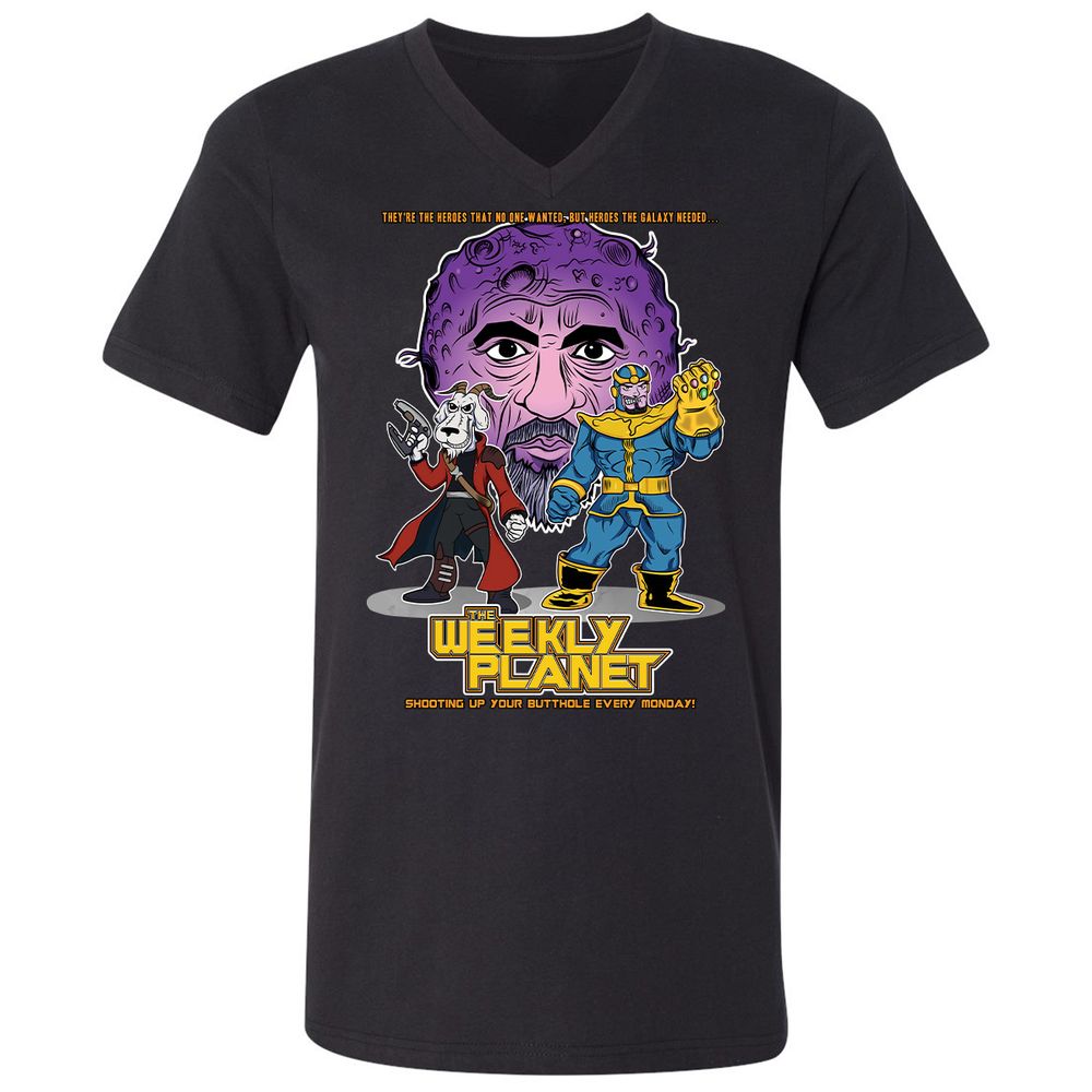 Unisex V-Neck T-Shirt - EJ983W2B - Black - 1