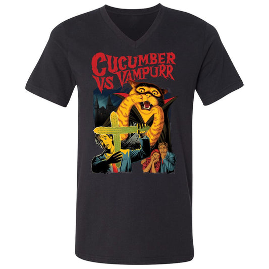 Unisex V-Neck T-Shirt - 3GF5JTE6 - Black - 1