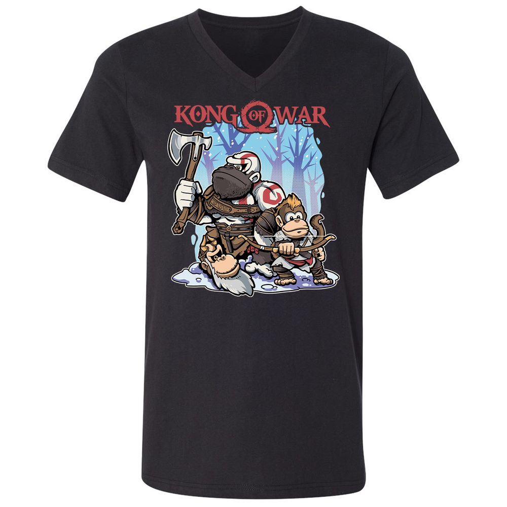 Unisex V-Neck T-Shirt - QL5ATRXK - Black - 1
