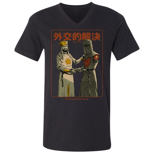 Unisex V-Neck T-Shirt - JYQ3AGJL - Black - 1