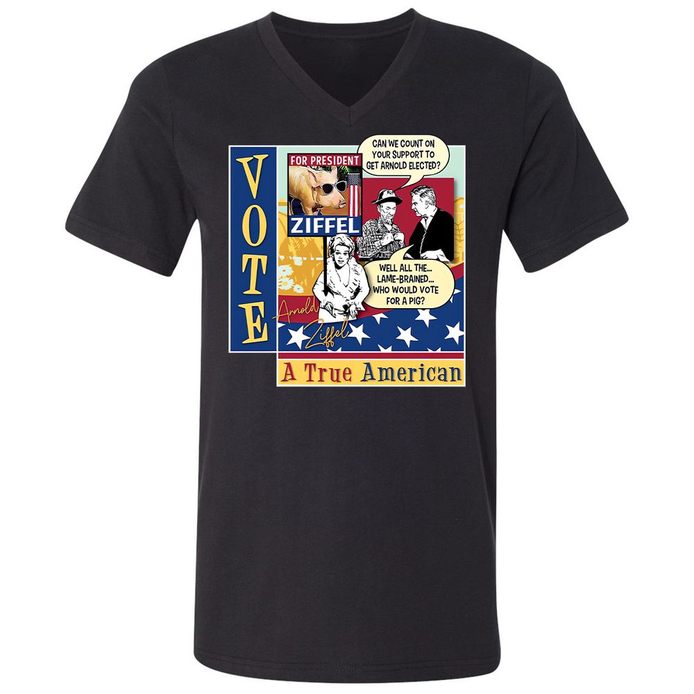 Unisex V-Neck T-Shirt - LB696P8T - Black - 1