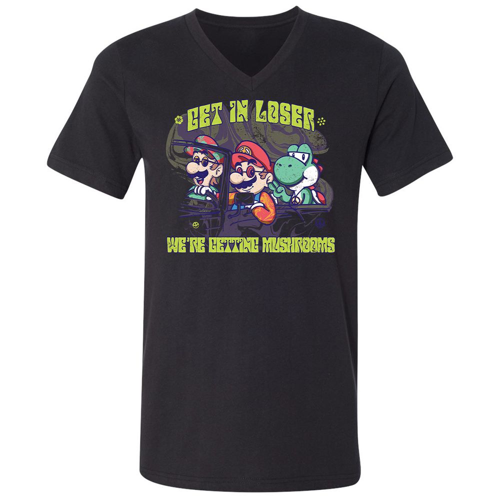 Unisex V-Neck T-Shirt - 8VBFC7HD - Black - 1