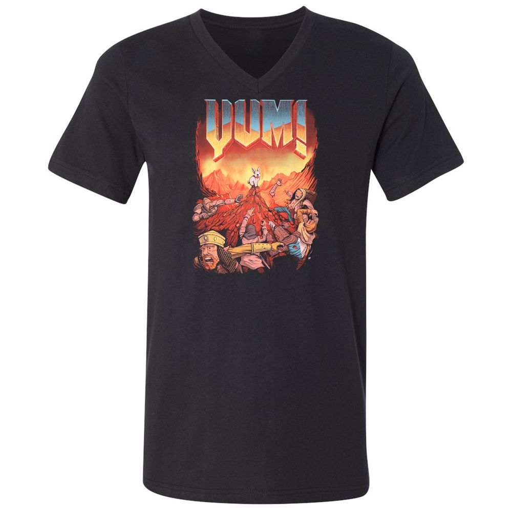 Unisex V-Neck T-Shirt - G9UGDK9P - Black - 1