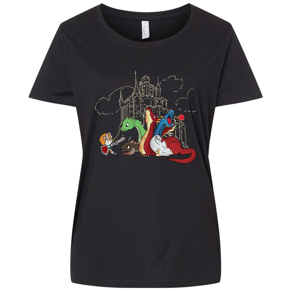 Ladies Curvy Jersey - D6PQ57FV - Blended Black - 1