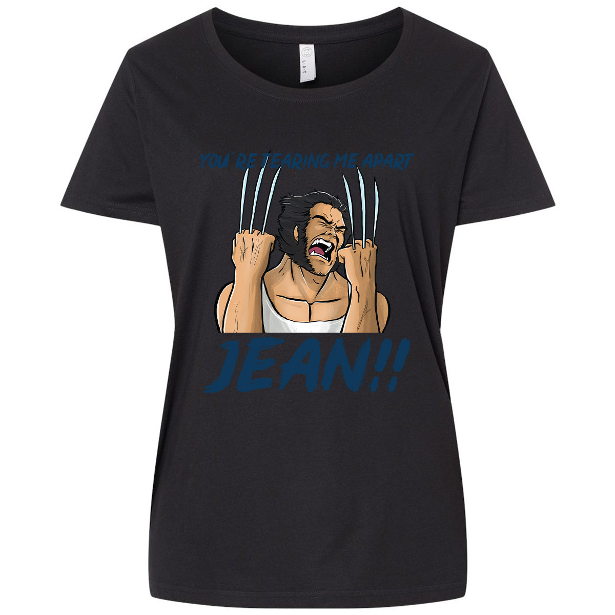 Ladies Curvy Jersey - YBV5D8DJ - Blended Black - 1