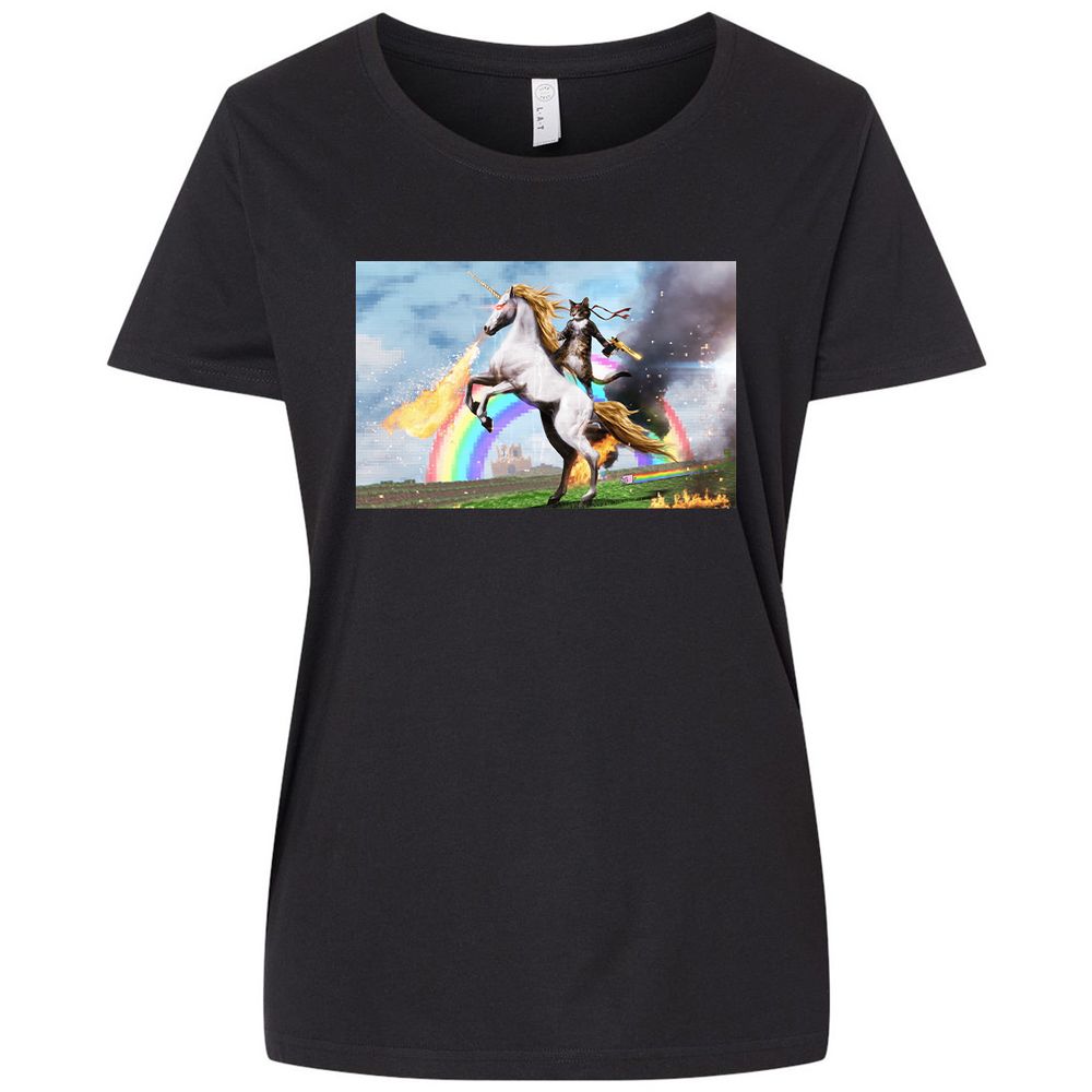 Ladies Curvy Jersey - CG5YP2GQ - Blended Black - 1