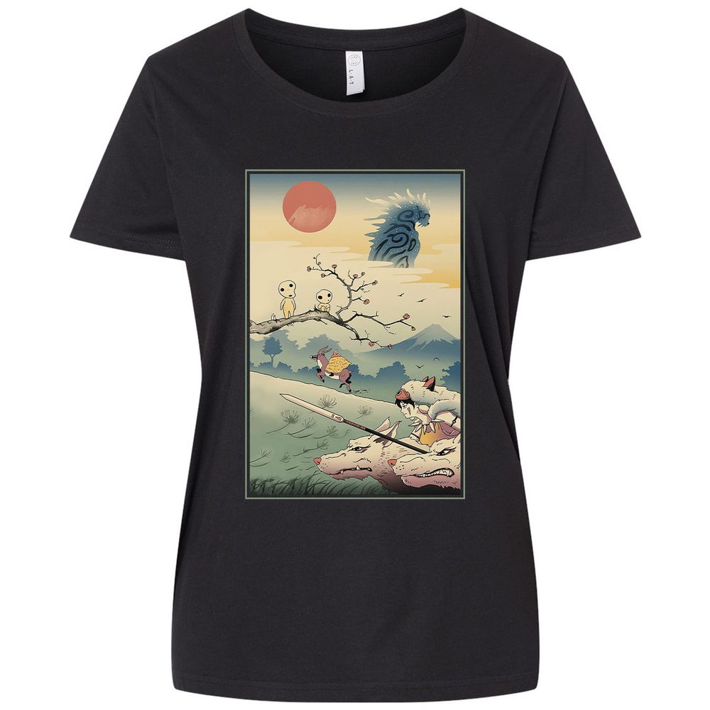 Ladies Curvy Jersey - QG4HWF9M - Blended Black - 1