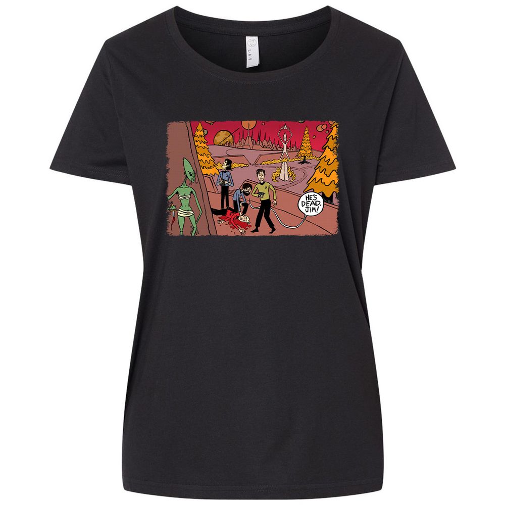 Ladies Curvy Jersey - 6E58LEFY - Blended Black - 1