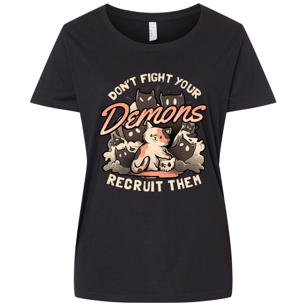 Ladies Curvy Jersey - 9EFK9DJH - Blended Black - 1