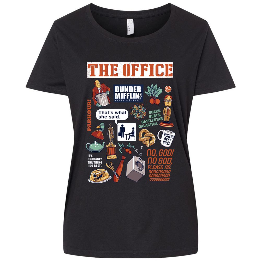 Ladies Curvy Jersey - 7E842QMT - Blended Black - 1