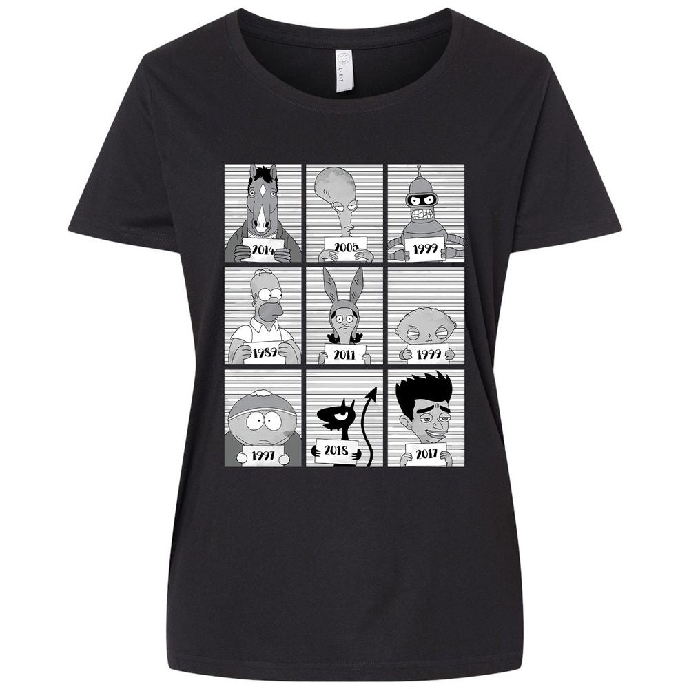 Ladies Curvy Jersey - 3JNDMLU2 - Blended Black - 1