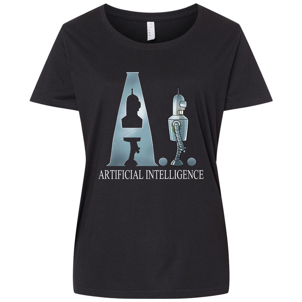 Ladies Curvy Jersey - 6RYAPB6U - Blended Black - 1