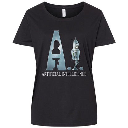 Ladies Curvy Jersey - 6RYAPB6U - Blended Black - 1