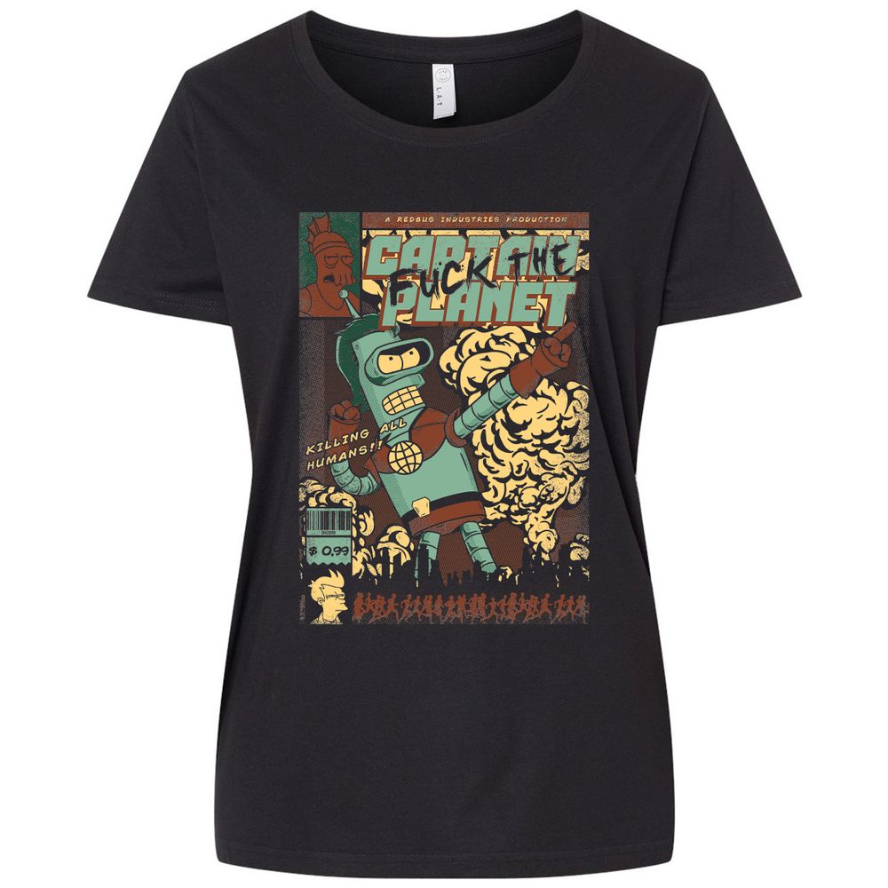 Ladies Curvy Jersey - D3Q9KE72 - Blended Black - 1