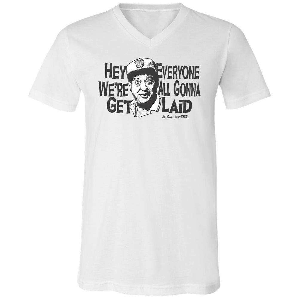 Unisex V-Neck T-Shirt - QH64ZL82 - White - 1