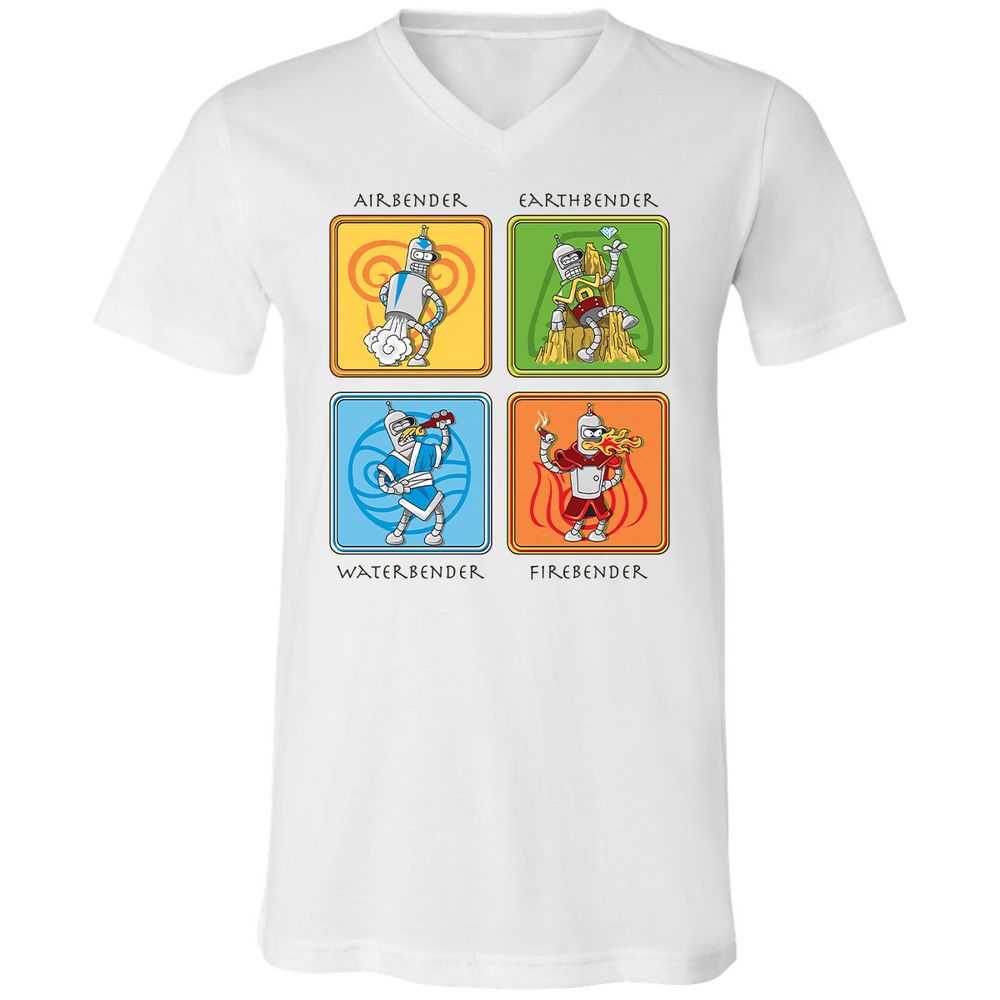 Unisex V-Neck T-Shirt - 6H3L7MMF - White - 1