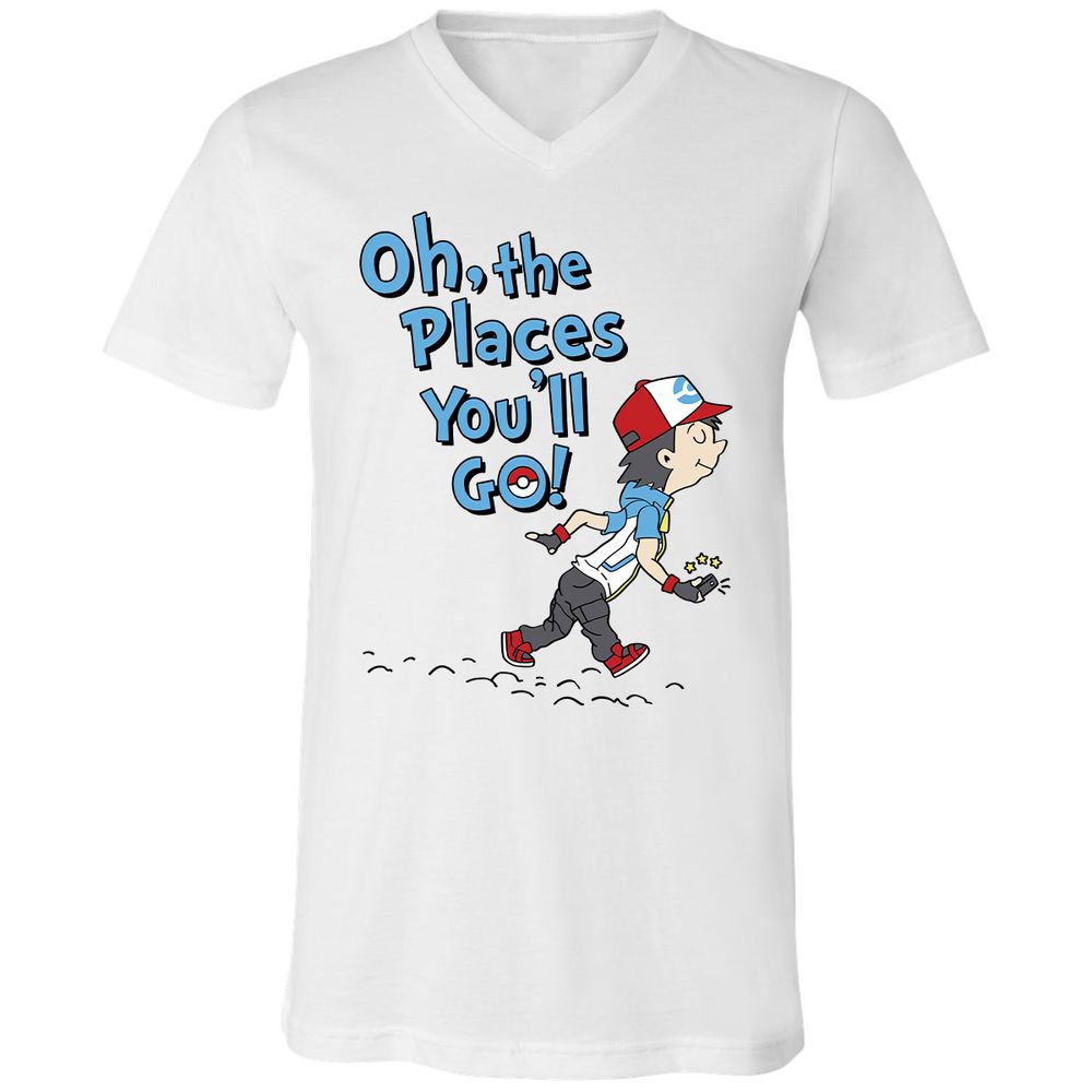 Unisex V-Neck T-Shirt - VKKEG6FM - White - 1