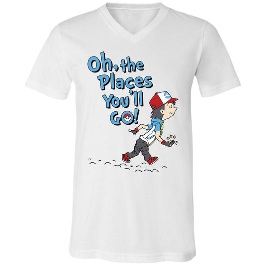 Unisex V-Neck T-Shirt - VKKEG6FM - White - 1