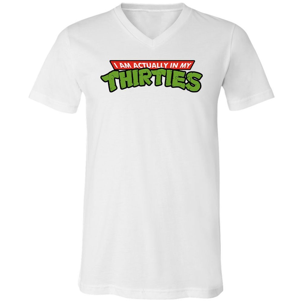 Unisex V-Neck T-Shirt - BE1Z43Q9 - White - 1