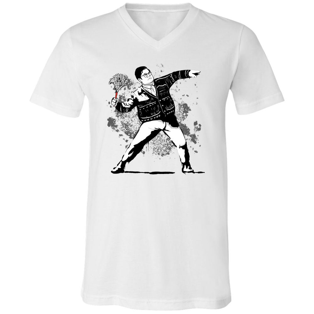 Unisex V-Neck T-Shirt - 9NYCDJLC - White - 1