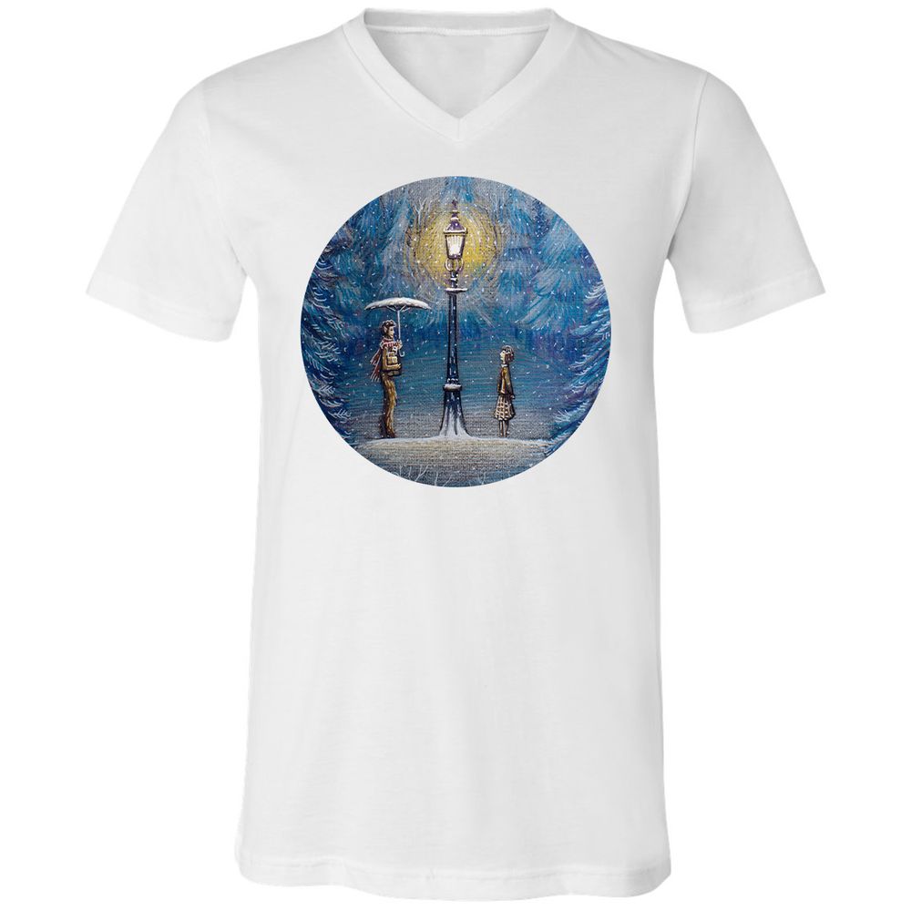 Unisex V-Neck T-Shirt - SWF6ENT3 - White - 1