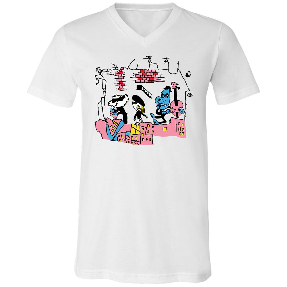 Unisex V-Neck T-Shirt - 33CYGVP8 - White - 1