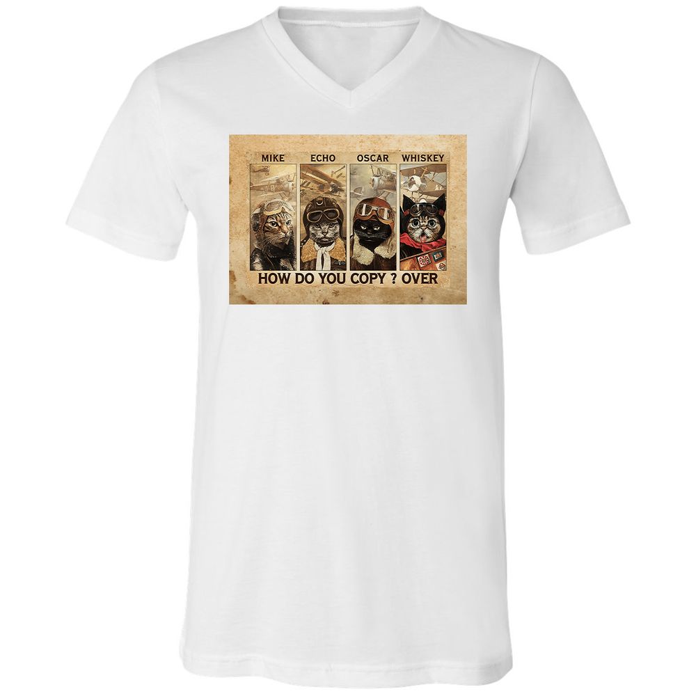 Unisex V-Neck T-Shirt - JG54EHYX - White - 1